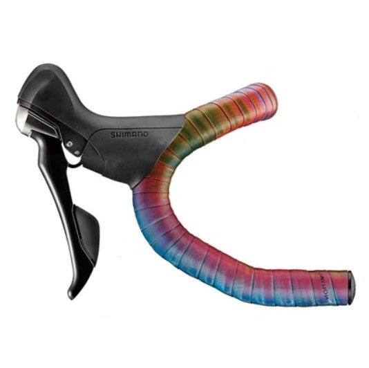 Bar Tape Ciclovation Ciclovation Halo Touch Handlebar Tape Rainbow w/Blk Plugs Dark Slate Gray