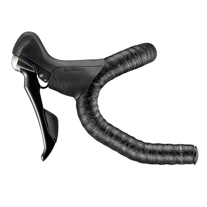 Bar Tape Ciclovation Ciclovation Leather Touch Handlebar Tape Diamond Black w/Blk Plug Dark Slate Gray