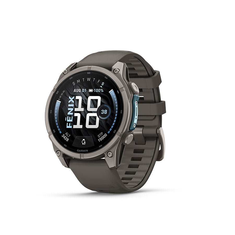 Garmin fenix 9 47mm Watch Watch Color: Titanium Wristband: Pebble Grey - Silicone