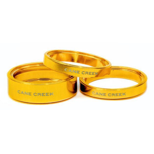 Headset Spacers Cane Creek Cane Creek Interlok Chroma Studio Headset Spacer Kit - (1) 10mm (2) 5mm Gold Goldenrod
