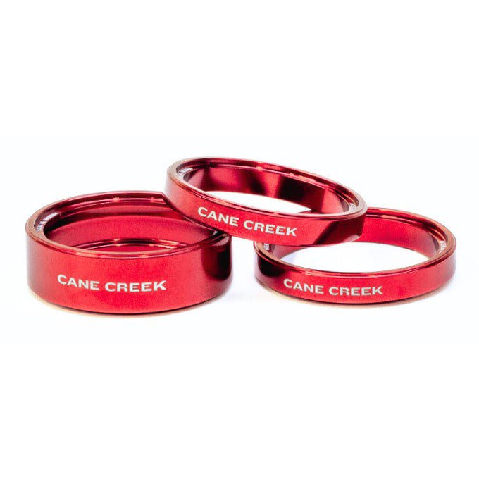 Headset Spacers Cane Creek Cane Creek Interlok Chroma Studio Headset Spacer Kit - (1) 10mm (2) 5mm Red Maroon