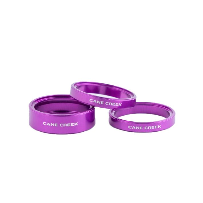 Headset Spacers Cane Creek Cane Creek Interlok Spacer Kit 1-1/8" Purple Set Dark Orchid