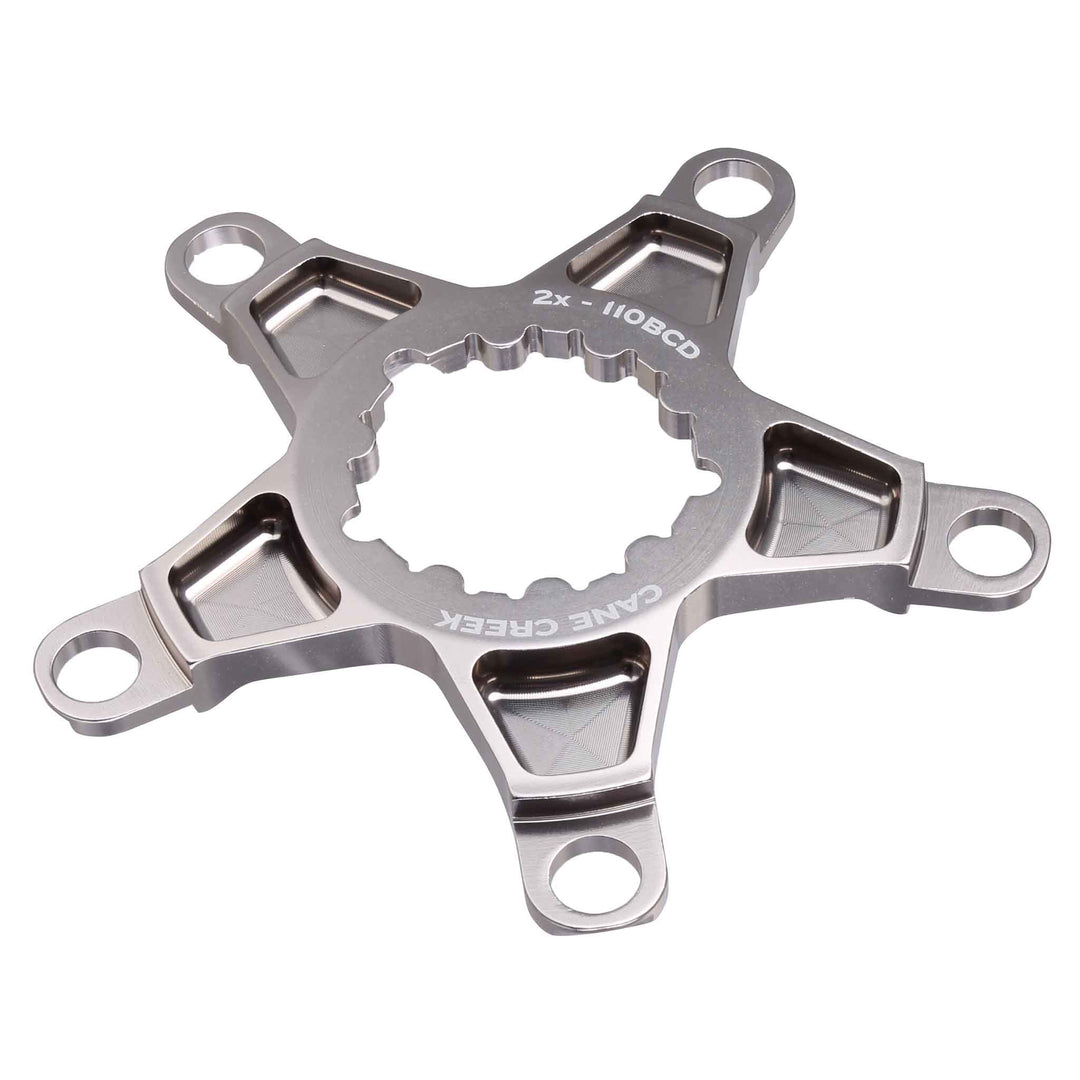 Crank Spider Cane Creek Cane Creek 2X Chainring Spider 110mm BCD Titanium Gray Dark Gray