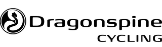Premium Dragonspine Cycling logo with a sleek black dragon emblem and modern text, representing elite performance cycling gear and design transparent background
