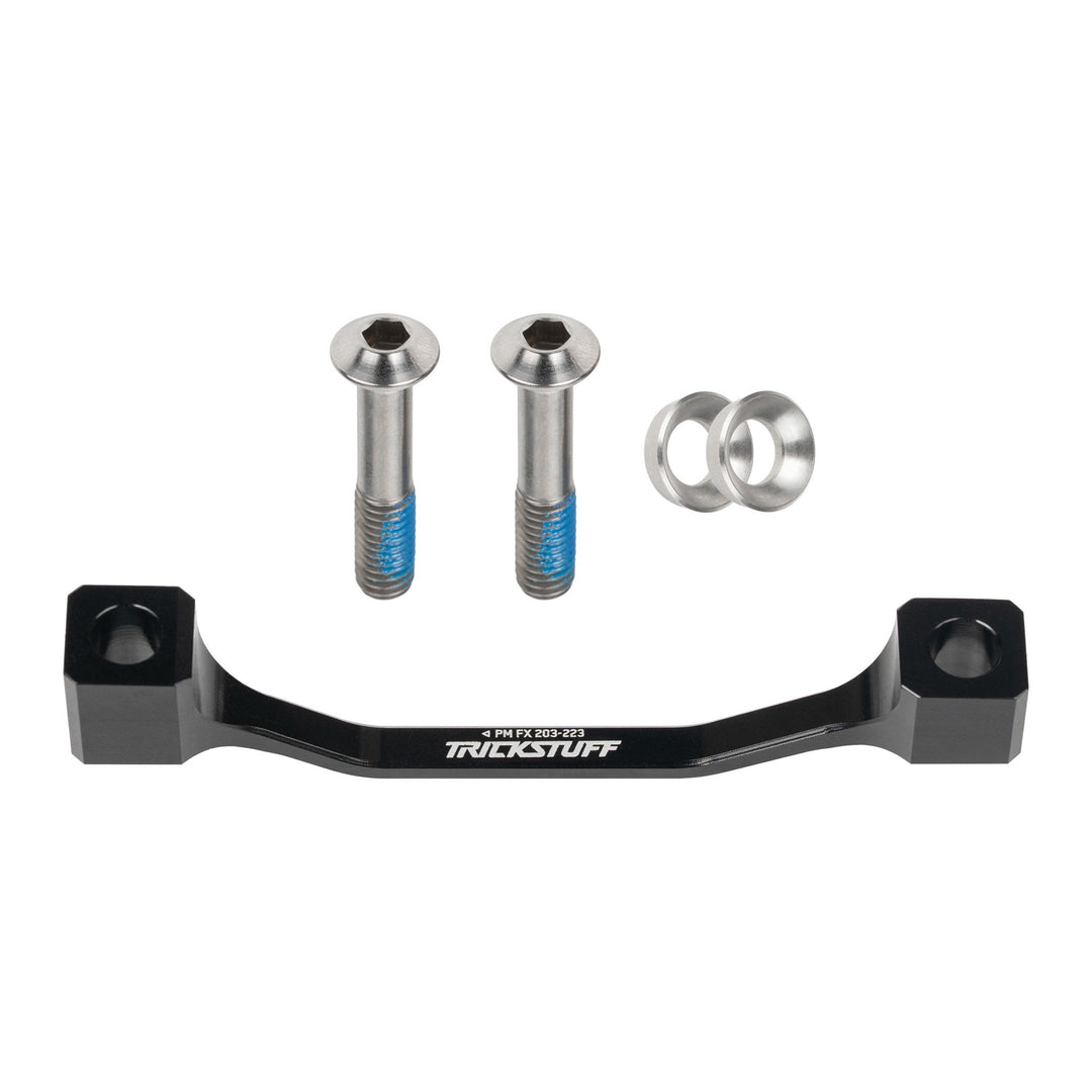 Disc Brake Adapters & Bolts Trickstuff Trickstuff +20 PM 74mm Caliper Adapter PM 203 Fox Black Dark Slate Gray