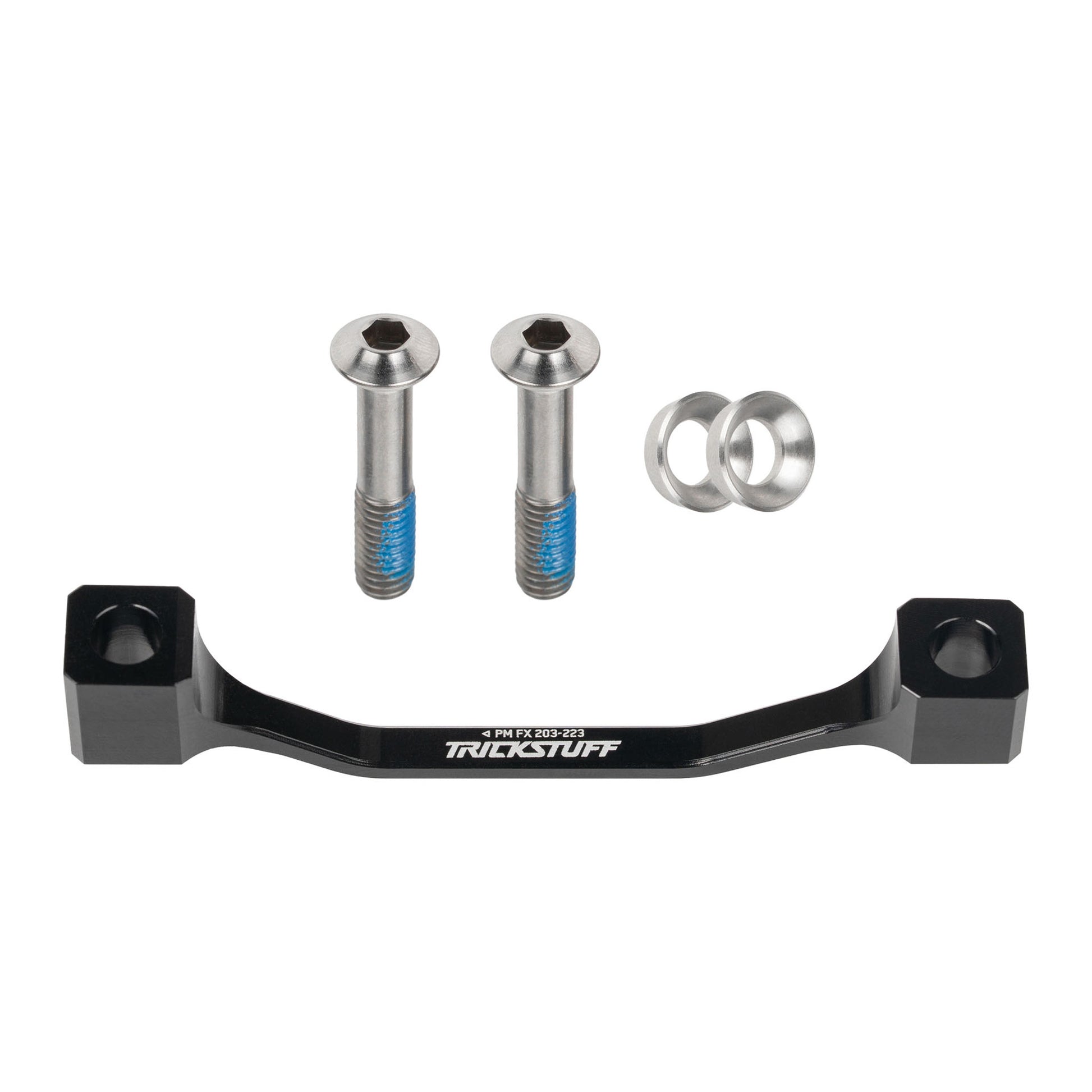 Disc Brake Adapters & Bolts Trickstuff Trickstuff +20 PM 74mm Caliper Adapter PM 203 Fox Black Dark Slate Gray
