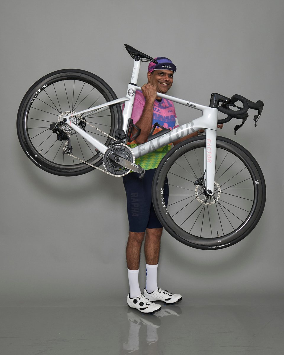 RCC rider with a Factor Rapha Edition road bike