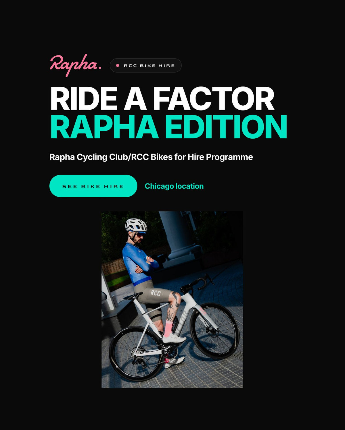 Factor Rapha Edition bike hire for RCC members