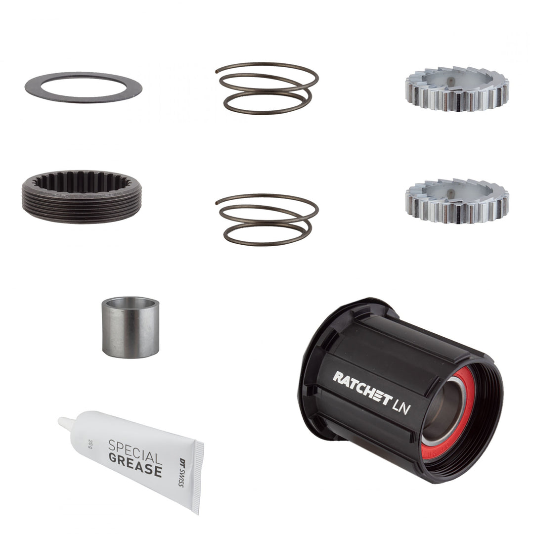 Freehubs DT Swiss DT Swiss Ratchet LN Freehub Body Upgrade Kit - Shimano HG 11 Road Standard Aluminum Sealed Bearing 18T Dark Slate Gray