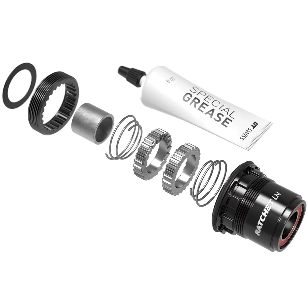 Freehubs DT Swiss DT Swiss Ratchet LN Freehub Body Upgrade Kit - SRAM XDR Standard Aluminum Sealed Bearing 18T Dark Slate Gray
