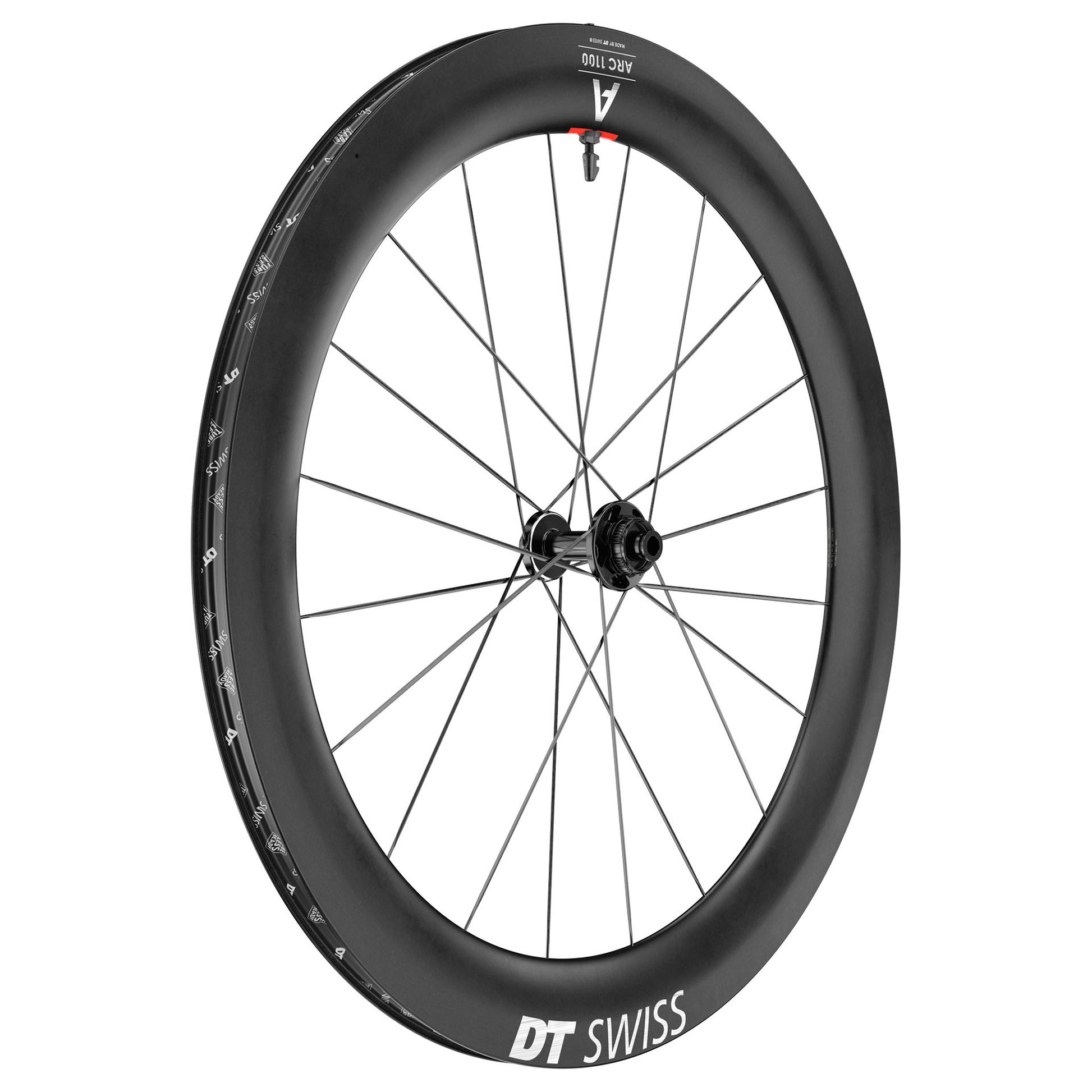 Front Wheel DT Swiss DT Swiss ARC 1100 DiCut 65 Front Wheel - 700 12 x 100mm Center-Lock Black Dark Slate Gray