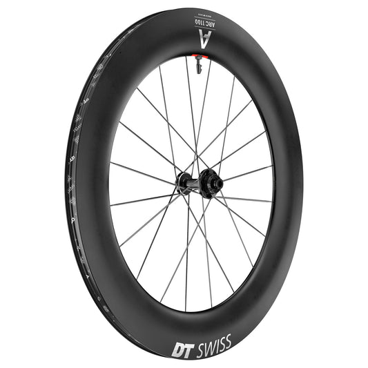 Front Wheel DT Swiss DT Swiss ARC 1100 DiCut 85 Front Wheel - 700 12 x 100mm Center-Lock Black Dark Slate Gray