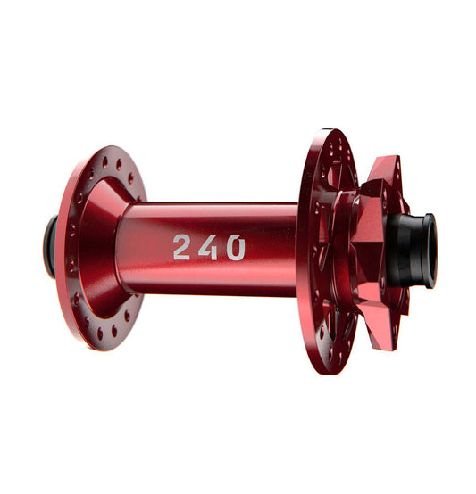 Front Hub DT Swiss DT Swiss 240 Front Hub - 15 x 110mm 6-Bolt Limited Edition Red 32H Dark Salmon