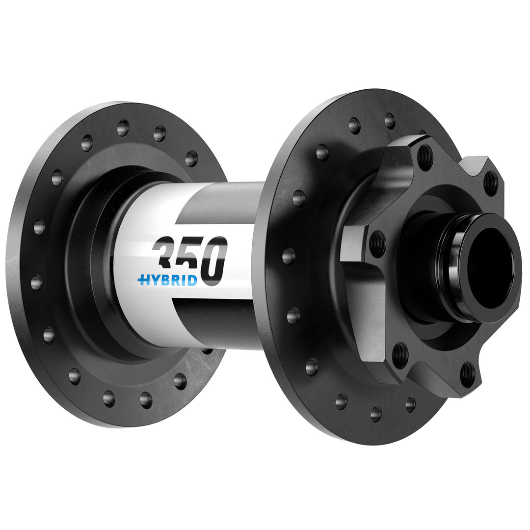 Front Hub DT Swiss DT Swiss 350 Hybrid Front Hub - 15 x 110mm 6-Bolt Black 32h Dark Slate Gray