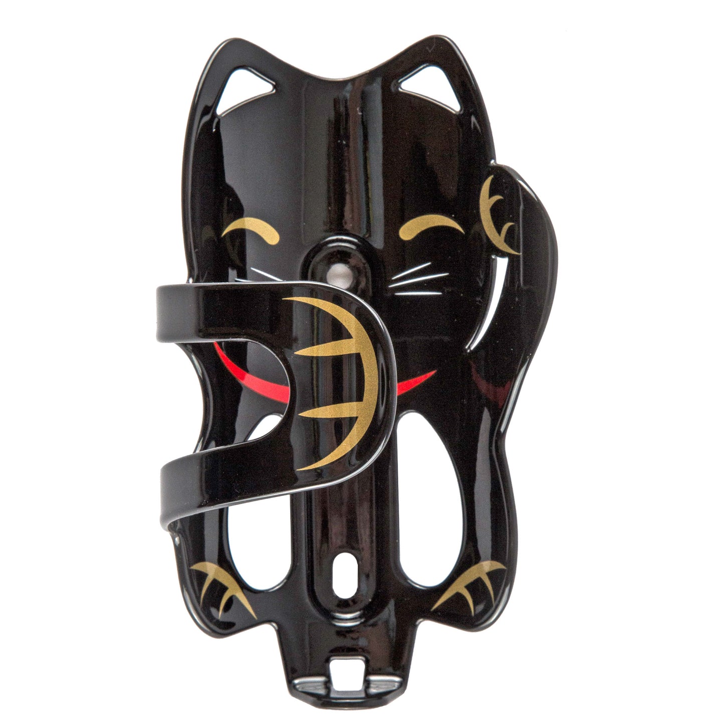 Water Bottle Cages Portland Design Works Portland Design Works Lucky Cat Water Bottle Cage: Black Cat Dark Slate Gray