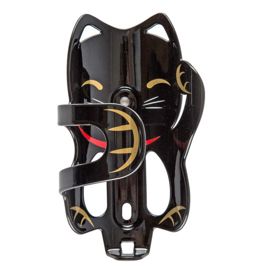 Water Bottle Cages Portland Design Works Portland Design Works Lucky Cat Water Bottle Cage: Black Cat Dark Slate Gray