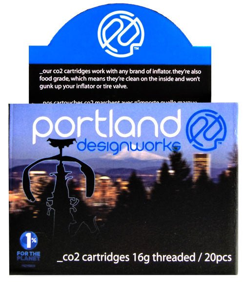 CO2 Inflators/Cartridges Portland Design Works Portland Design Works CO2 Cartridge 16g Threaded 20/Box Black