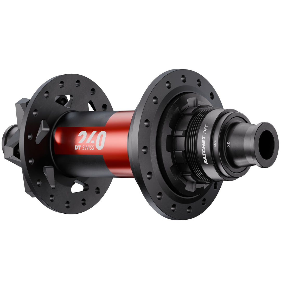 DT Swiss 240 DEG Rear Hub - 12 x 148mm 6-Bolt XD Slim BLK/Red 32H DEG 90 DF