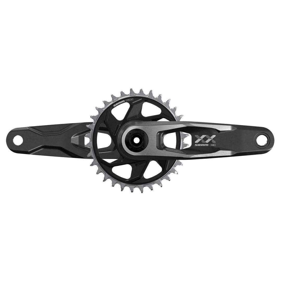 SRAM XX Downhill T-Type Crankset - 160mm 7-Speed 34t 6mm Offset Chainring Direct Mount 56.5mm Chainline DUB DH Spindle BLK