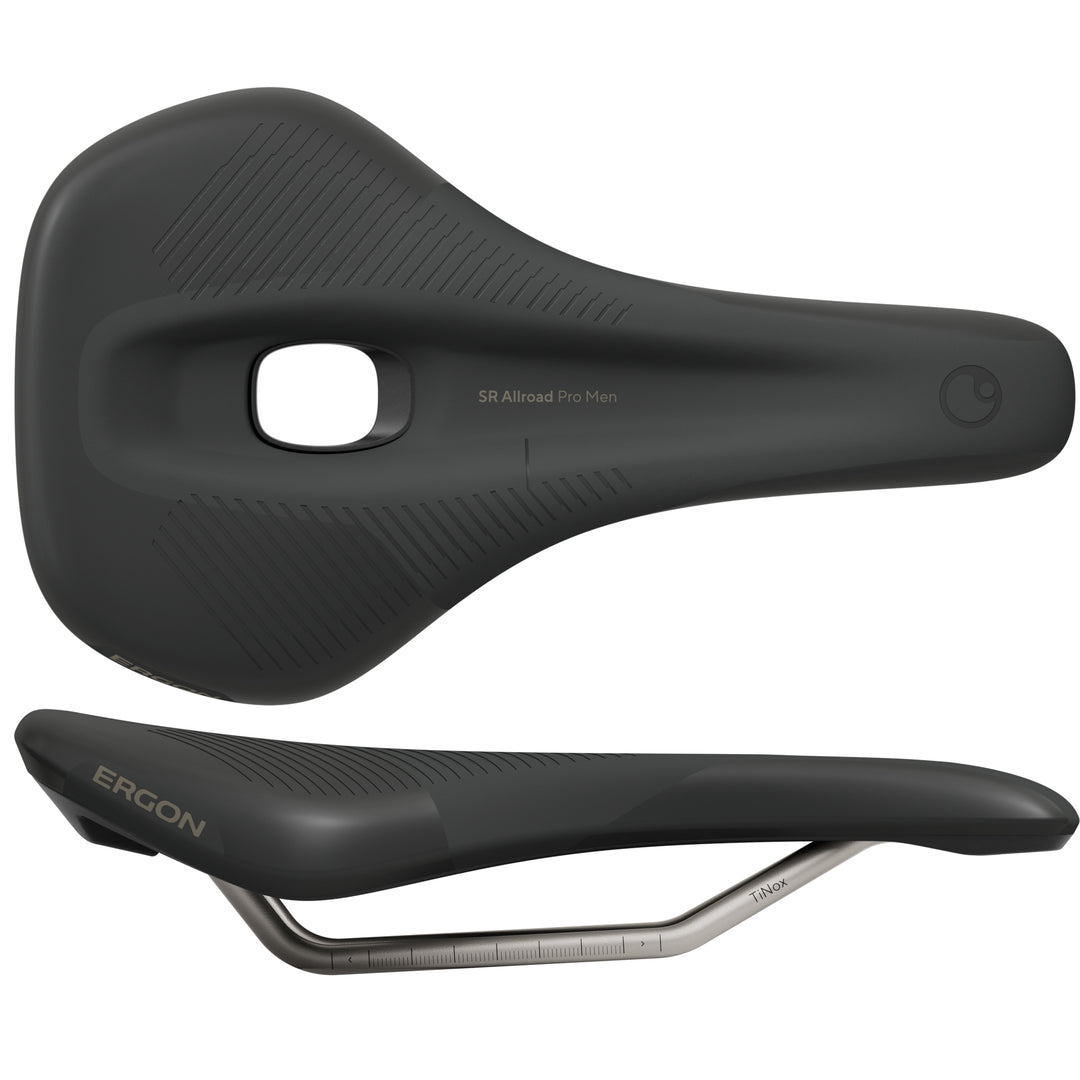 Saddles Ergon Ergon SR Allroad Pro Saddle - TiNox SL Black Mens Medium/Large Dark Slate Gray