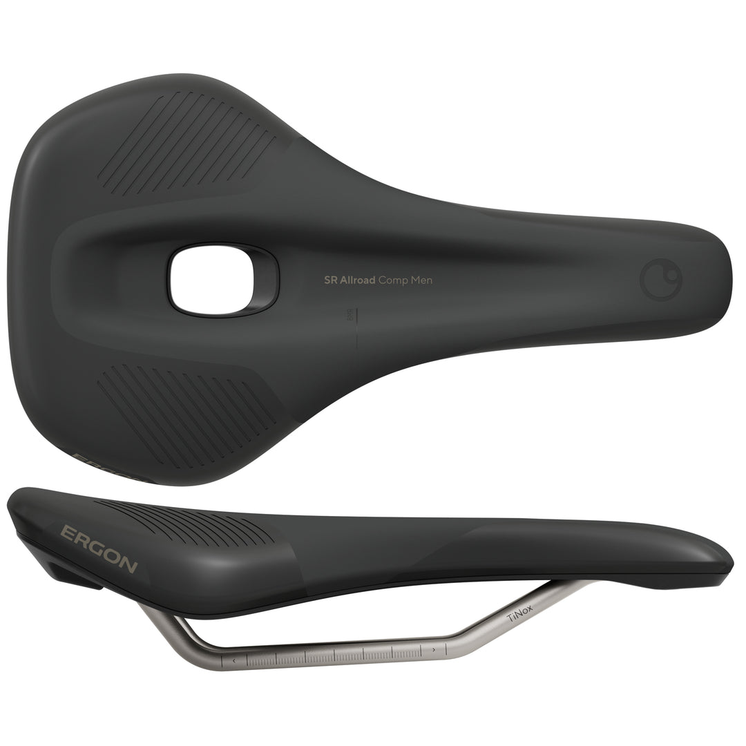 Saddles Ergon Ergon SR Allroad Comp Saddle - TiNox SL Black Mens Small/Medium Dark Slate Gray