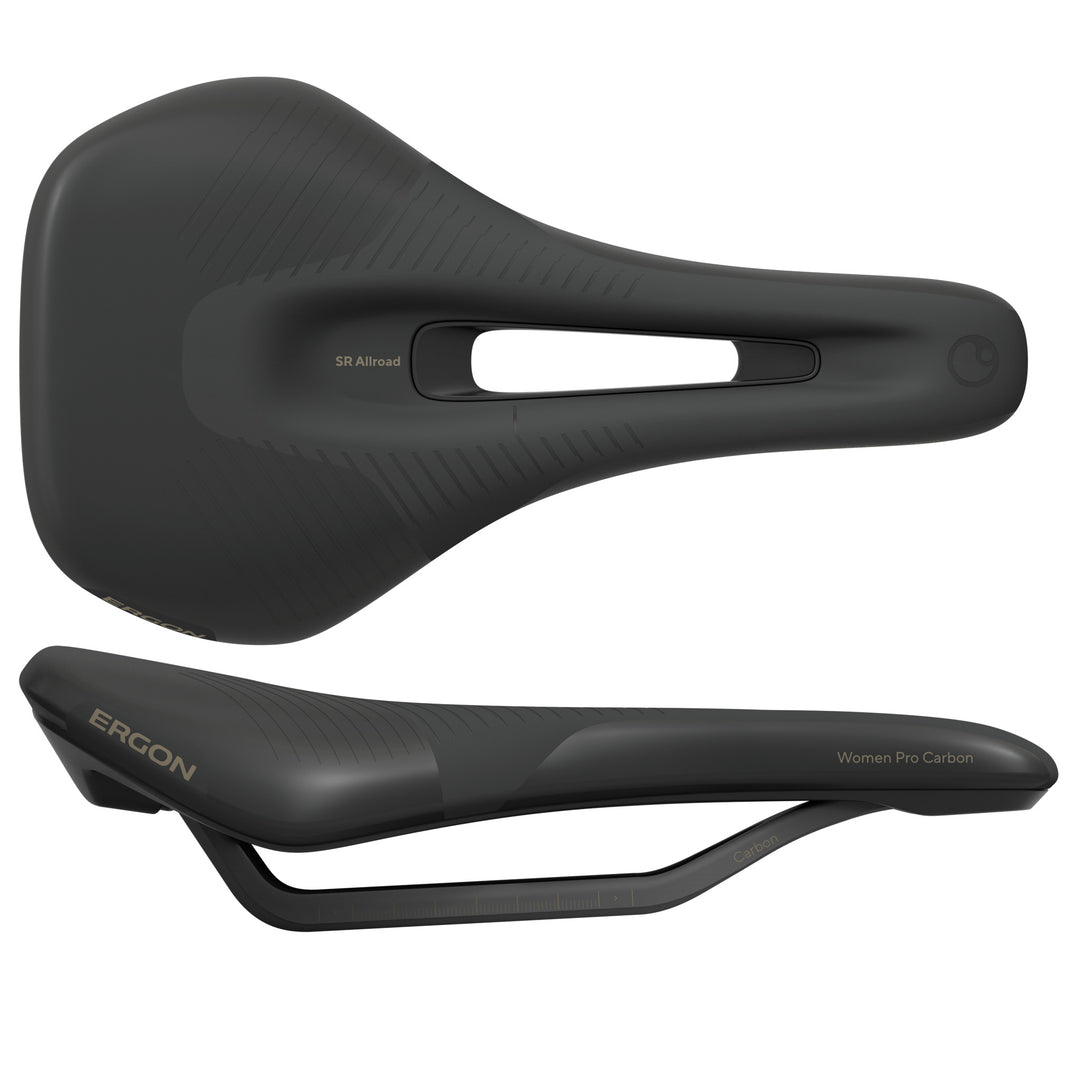 Saddles Ergon Ergon SR Allroad Pro Carbon Saddle - Carbon Black Womens Small/Medium Dark Slate Gray