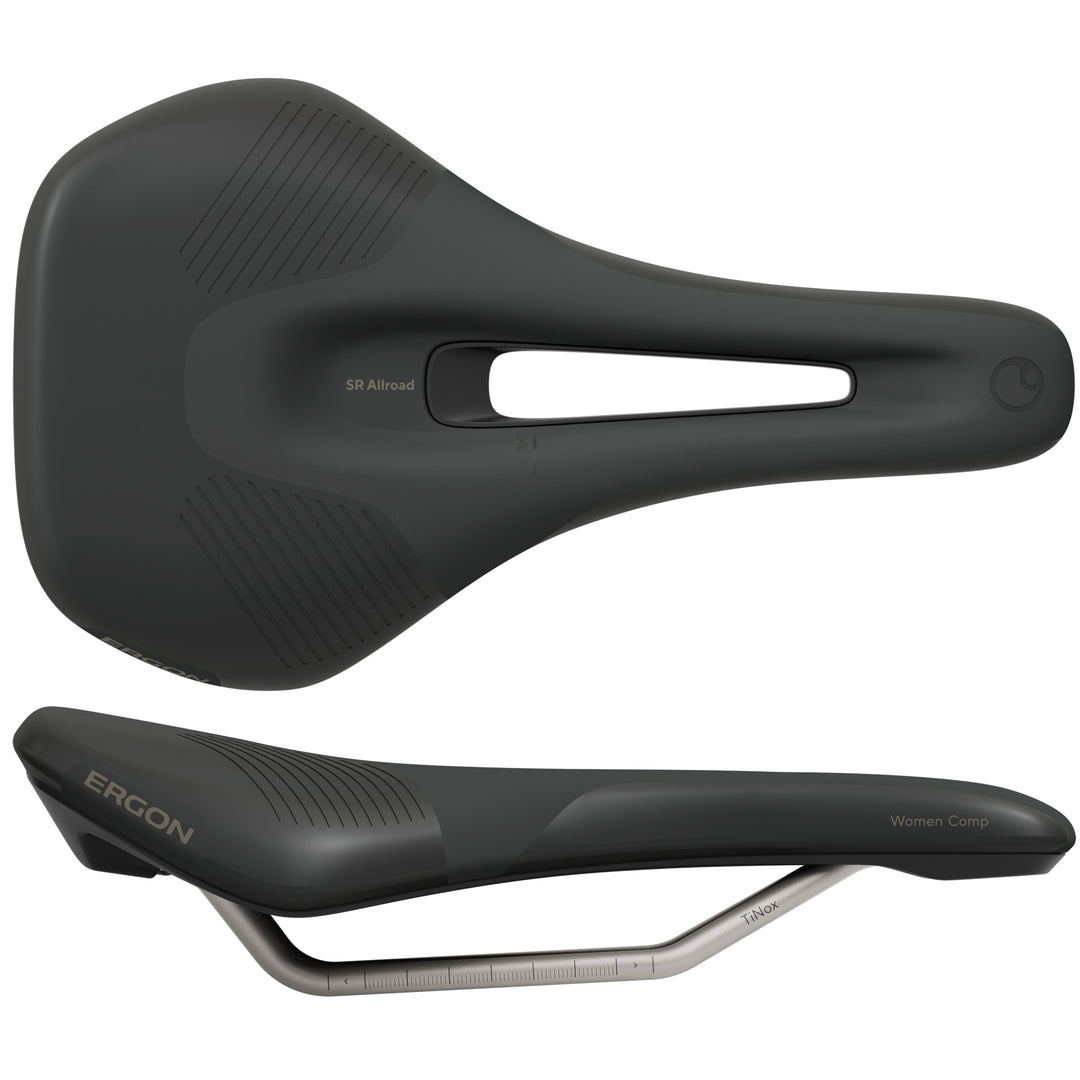 Saddles Ergon Ergon SR Allroad Comp Saddle - TiNox XP Black Womens Medium/Large Dark Slate Gray