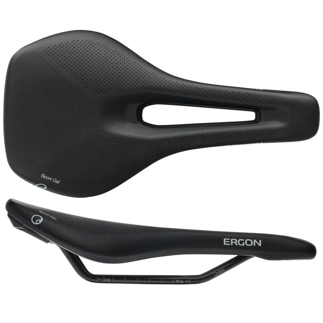 Saddles Ergon Ergon SR Sport Gel Saddle - Chromoly Black Womens Small/Medium Dark Slate Gray