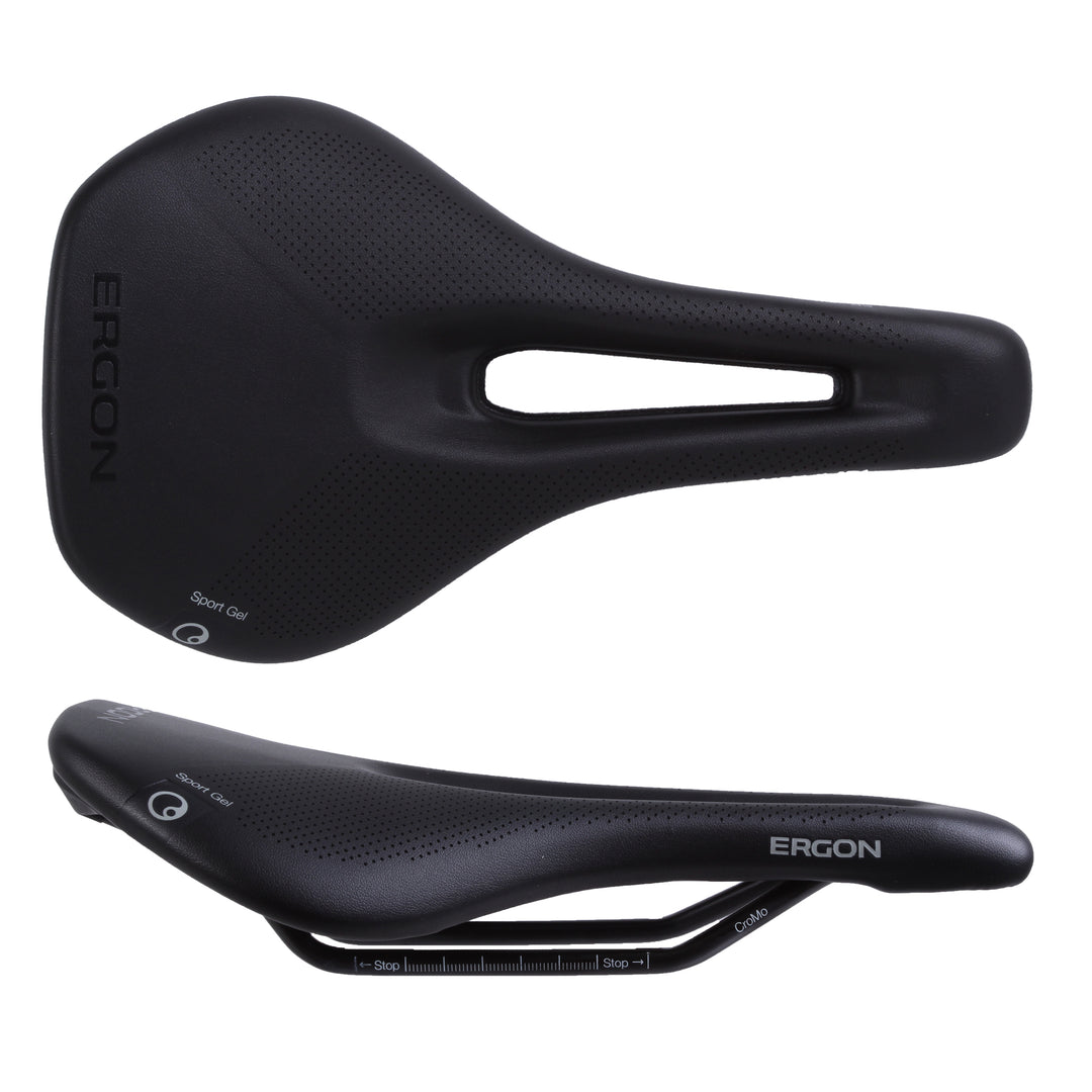Saddles Ergon Ergon SR Sport Gel Saddle and Tape - Chromoly Black Womens Medium/Large Dark Slate Gray