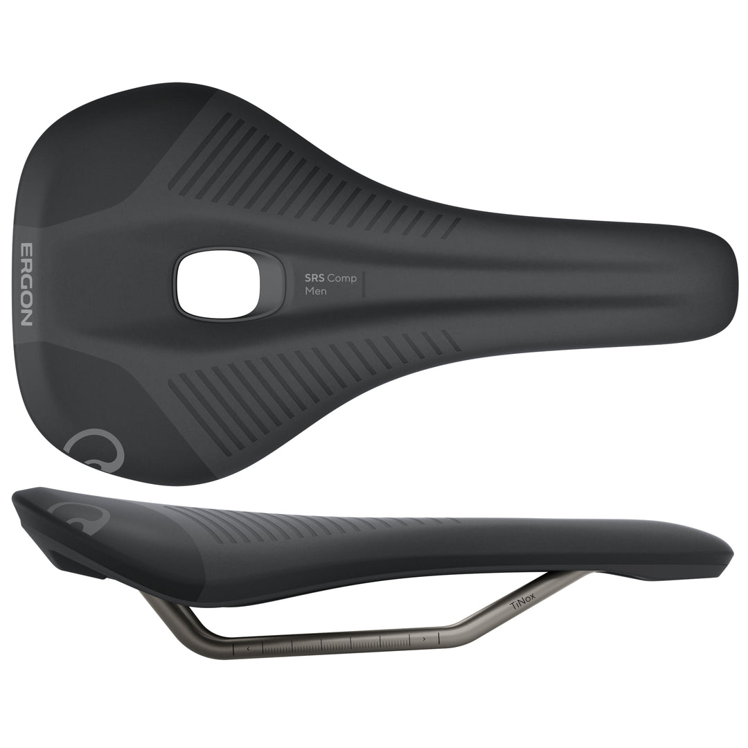 Saddles Ergon Ergon SRS Comp Saddle - TiNox XP Black Mens Medium/Large Dark Slate Gray