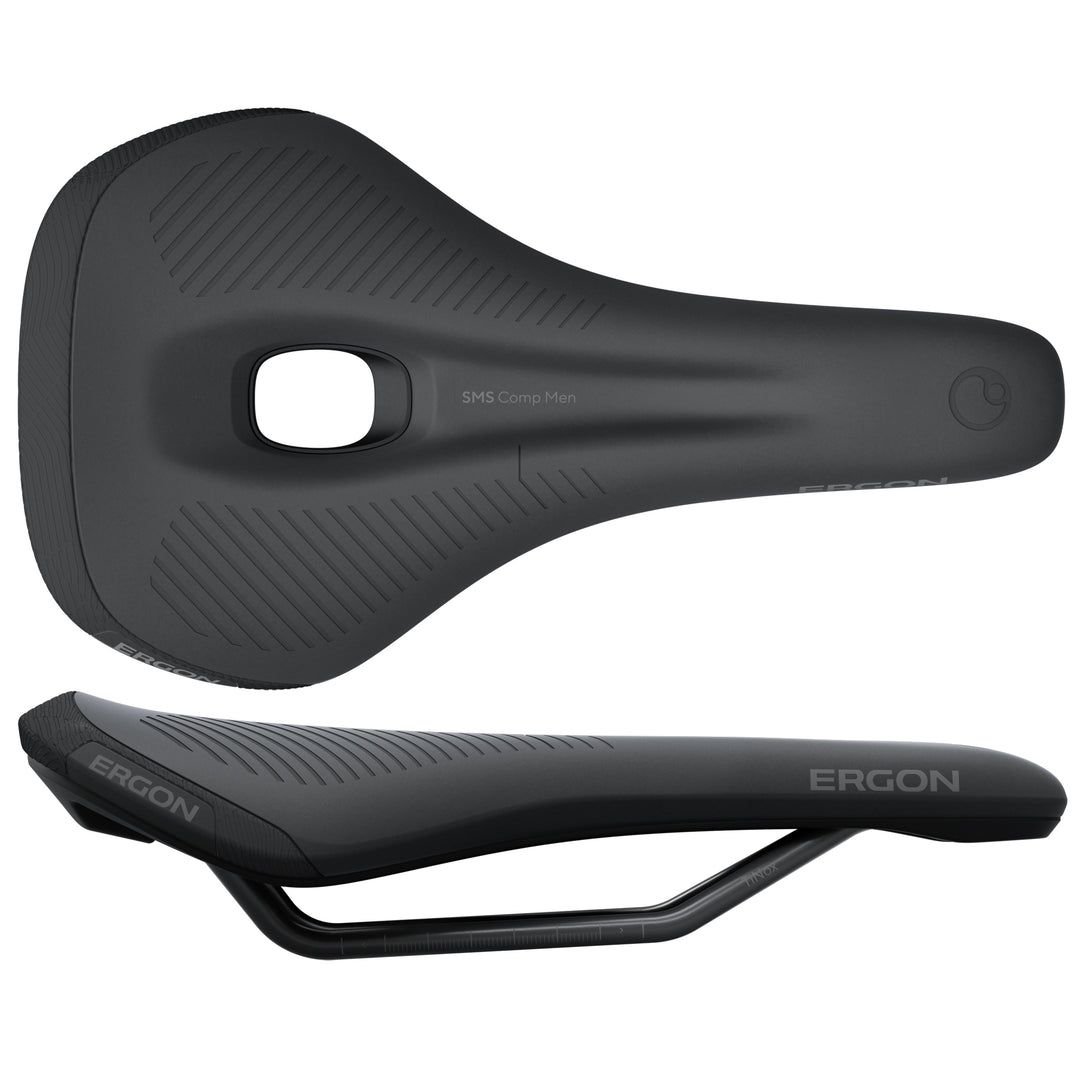 Saddles Ergon Ergon SMS Comp Saddle - TiNox SL Black Mens Medium/Large Dark Slate Gray