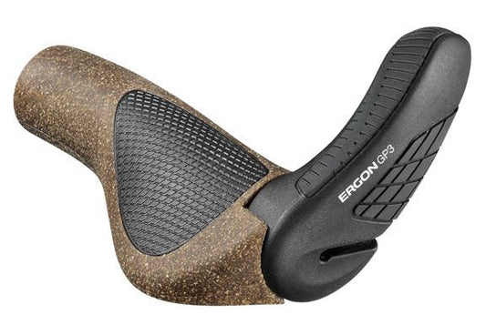 Grips Ergon Ergon GP3 BioKork Grips - Lock-On Large Black/Tan Dim Gray