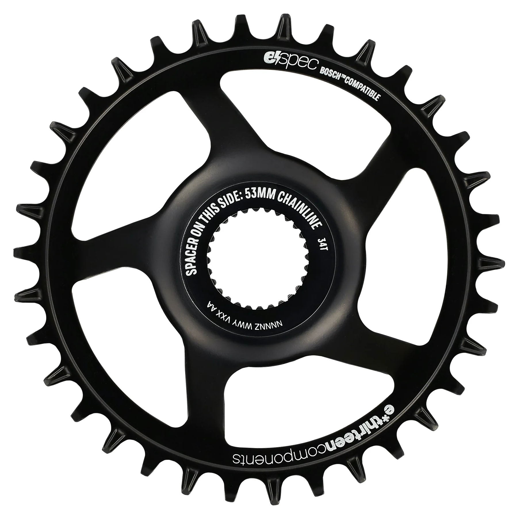 Chainrings E*thirteen e*thirteen e*spec Steel Direct Mount Chainring - 36T Bosch CX Gen4 CL 53/55 via Spacer BLK Black