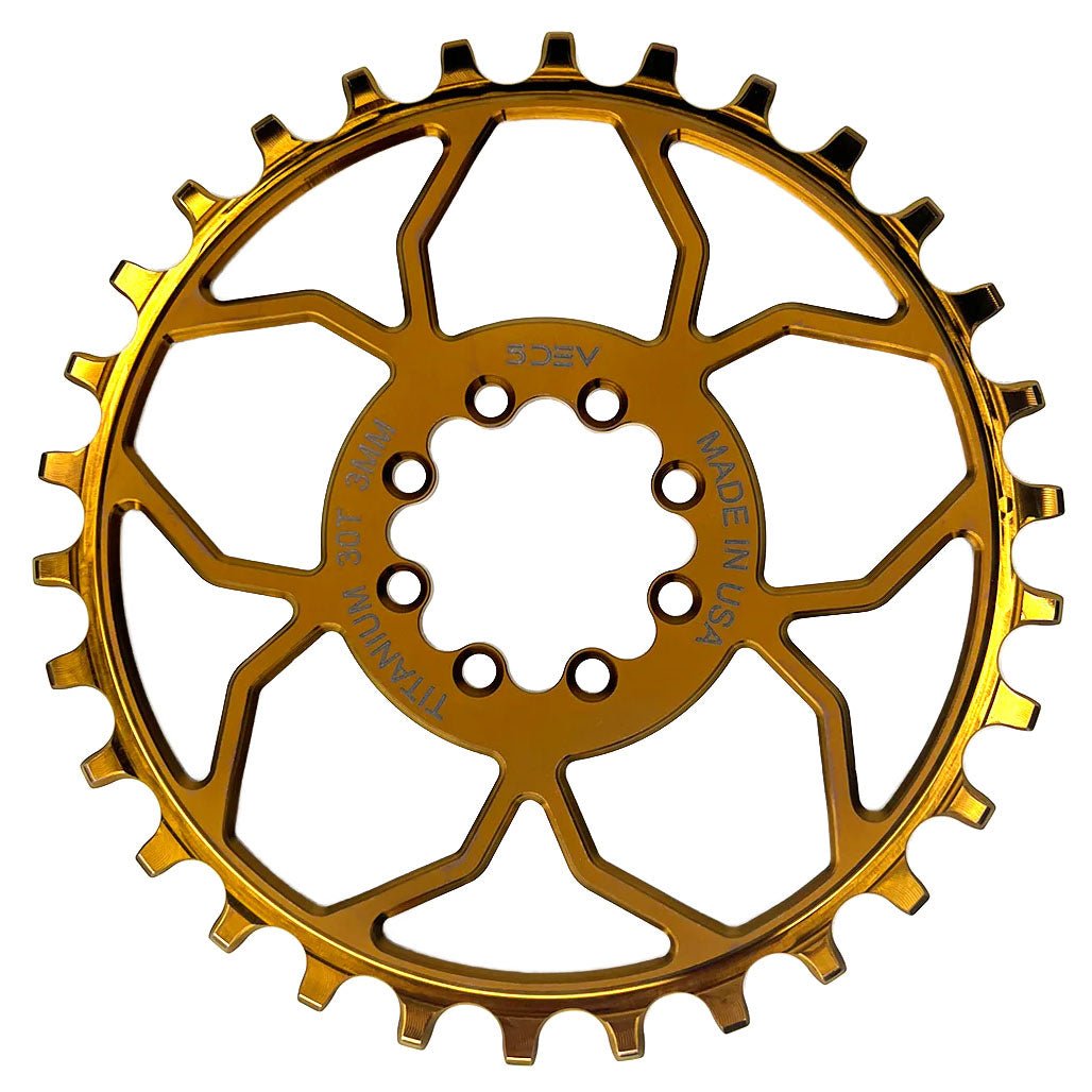 5Dev Titanium 8-Bolt Chainring 3mm Offset 32T Bronze