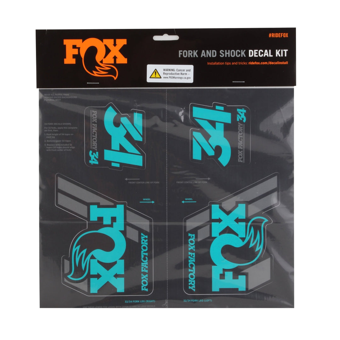 Fork Service Kits Fox Shox Fox Shox Heritage Decal Kit Turquoise Dark Slate Gray