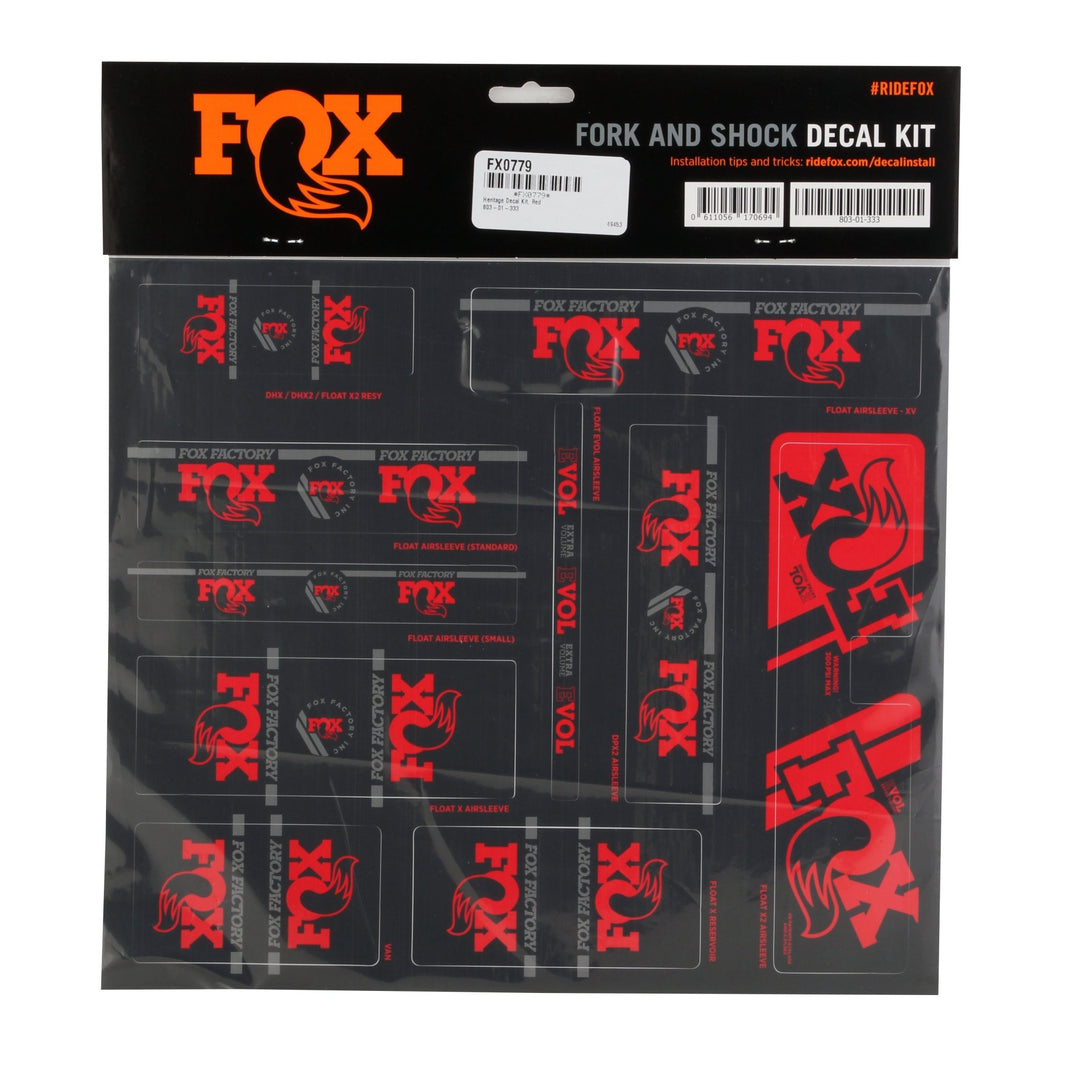 Sticker/Decal Fox Shox FOX Heritage Decal Kit for Forks and Shocks Red Dark Slate Gray