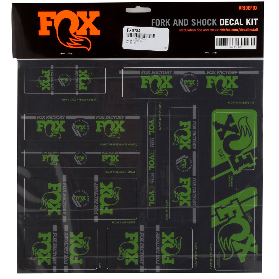 Sticker/Decal Fox Shox FOX Heritage Decal Kit for Forks and Shocks Green Dark Slate Gray