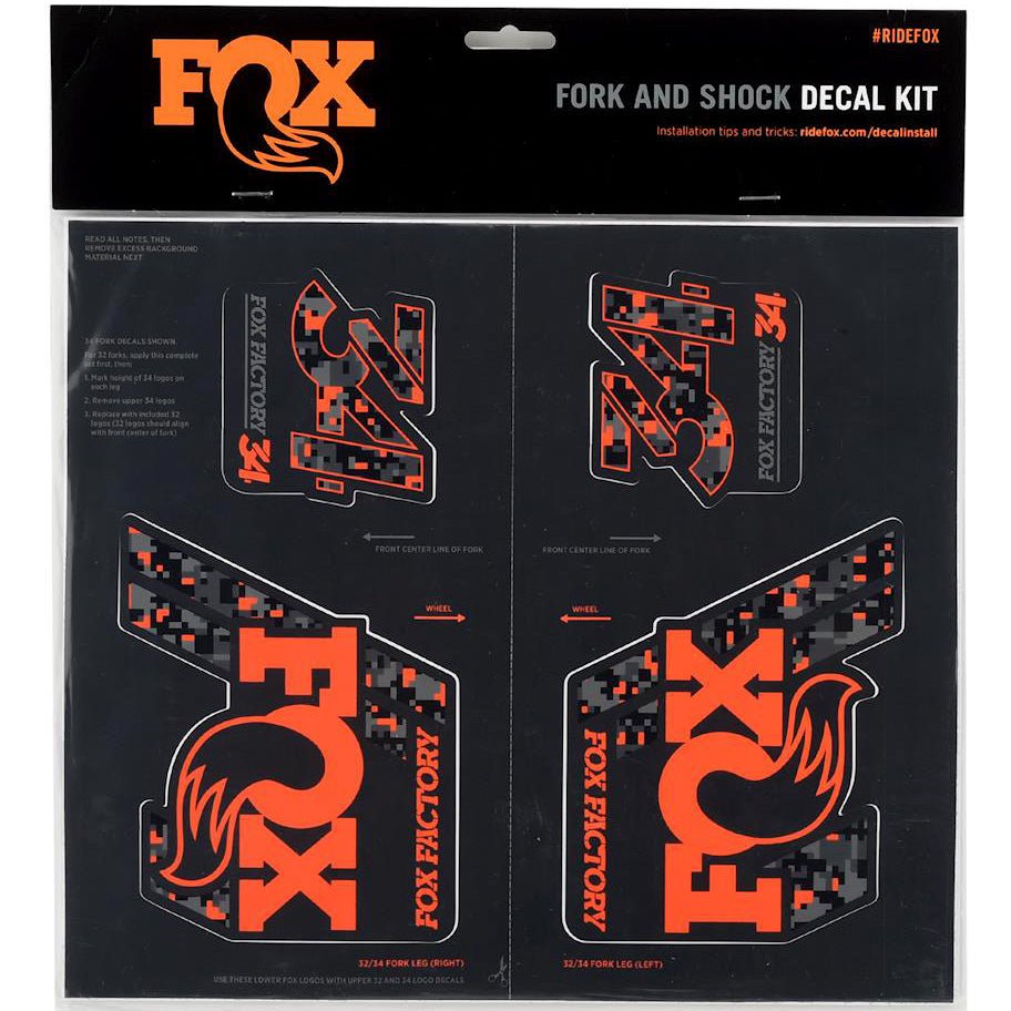 Fork Service Kits Fox Shox Fox Shox Heritage Decal Kit DigiCam Black