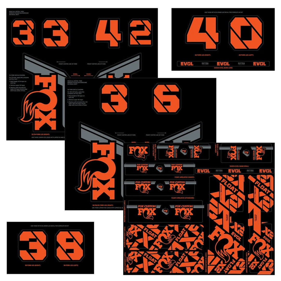 Sticker/Decal Fox Shox FOX Fork and Shock Decal Kit - Factory Orange Black