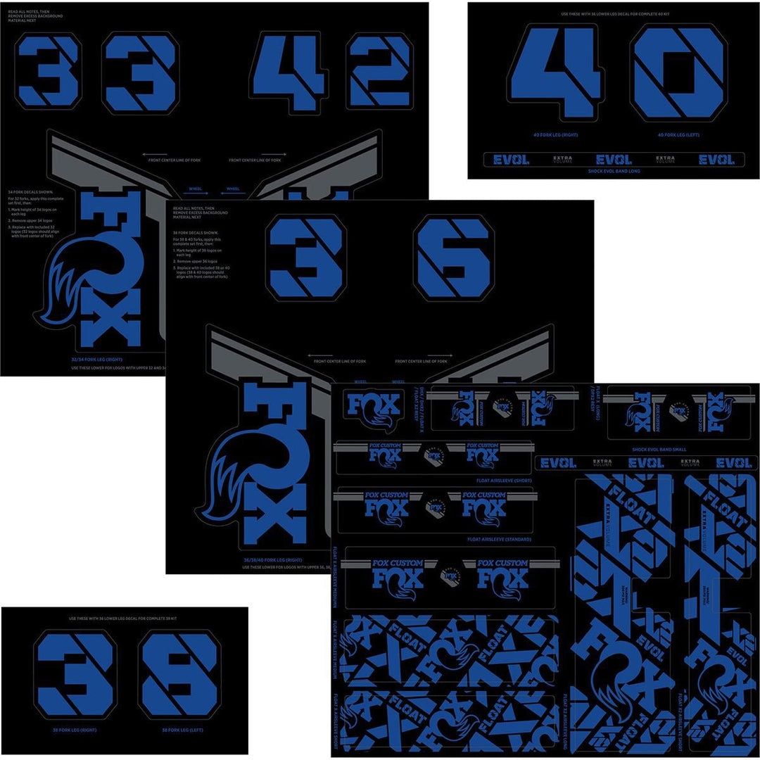 Sticker/Decal Fox Shox FOX Fork and Shock Decal Kit - Blue Black