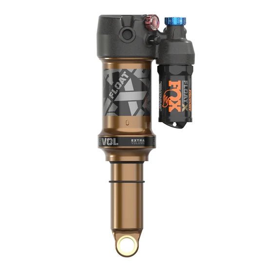 Rear Shocks Fox Shox FOX FLOAT X Factory Rear Shock - Trunnion Metric 185 x 55 mm 0.4 Spacer 2-Position Lever EVOL LV Kashima Coat Dim Gray