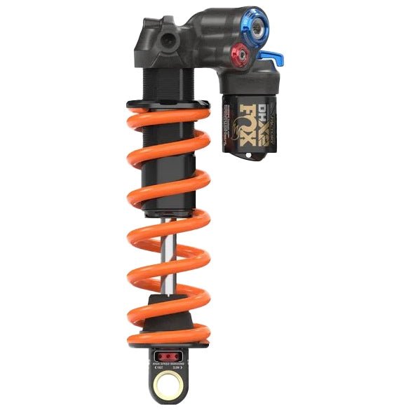 Rear Shocks Fox Shox FOX DHX2 Factory Rear Shock - Trunnion Metric 185 x 55 mm 2-Position Lever Hard Chromoly Damper Shaft Dark Salmon