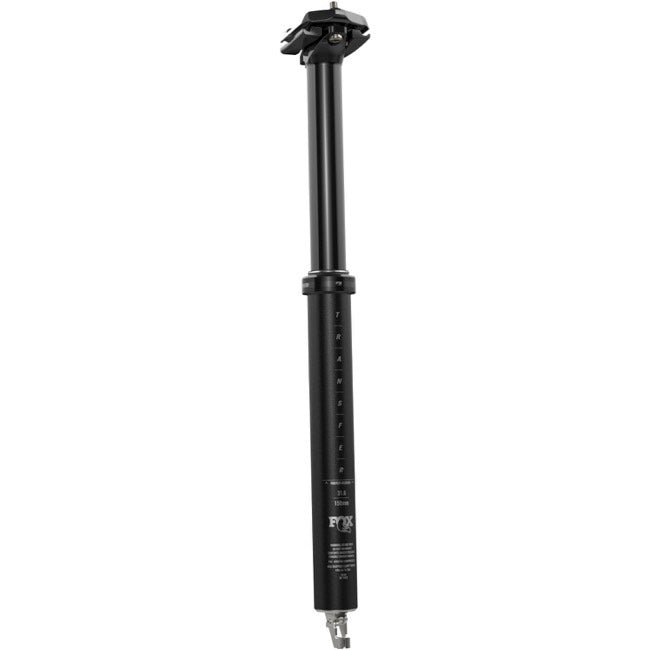 Dropper Posts Fox Shox FOX Transfer Performance Elite Dropper Seatpost - 31.6 mm 180 mm Internal Routing Anodized BLK Dark Slate Gray