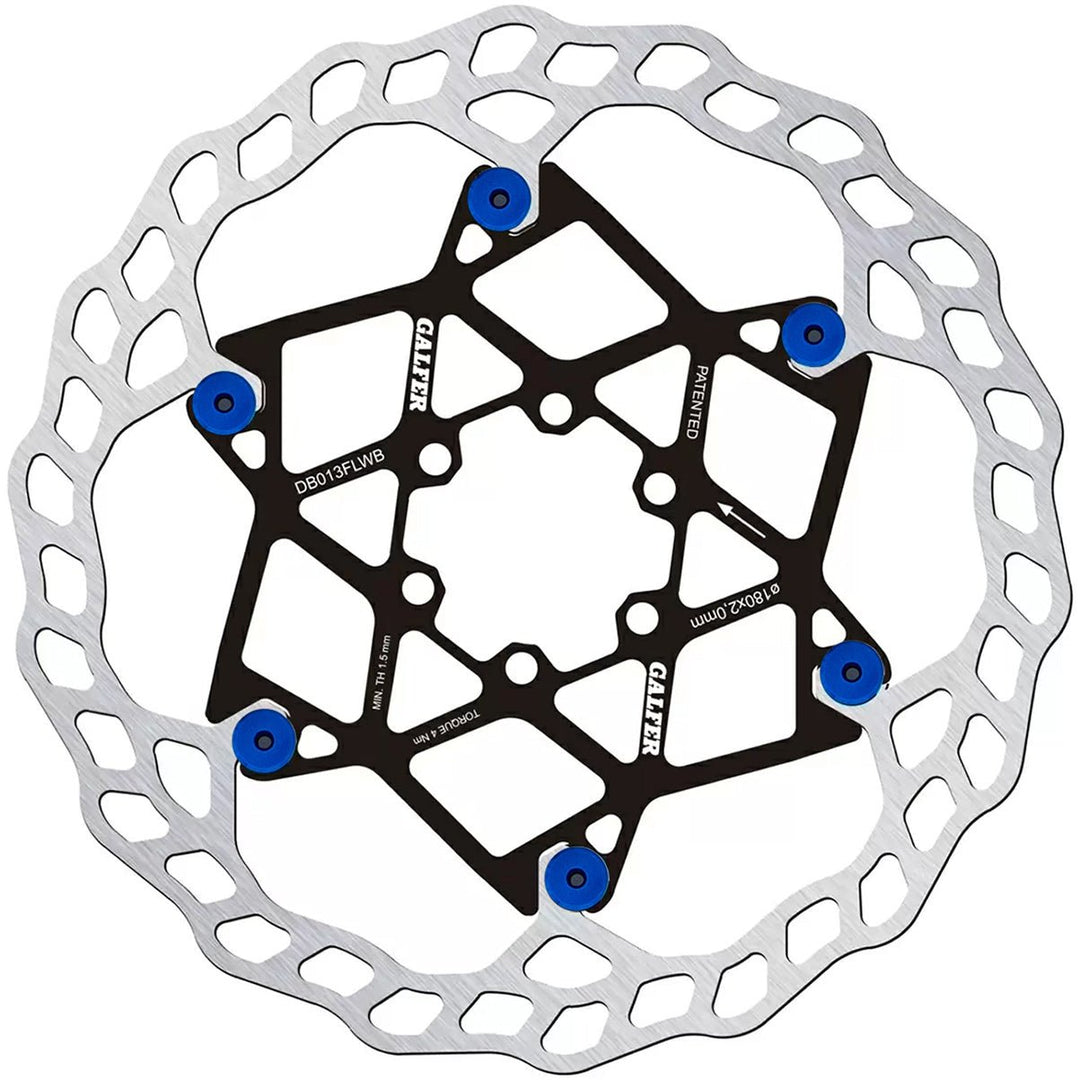 Disc Rotor Galfer Galfer Floating Wave Disc Brake Rotor - 180mm x 2.0mm 6-Bolt Blue Light Gray