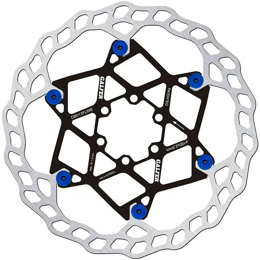 Disc Rotor Galfer Galfer Floating Wave Disc Brake Rotor - 180mm x 2.0mm 6-Bolt Blue Light Gray
