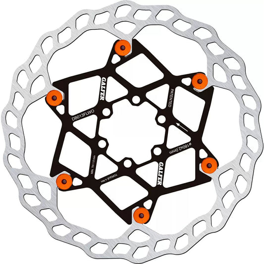 Disc Rotor Galfer Galfer Floating Wave Disc Brake Rotor - 180mm x 2.0mm 6-Bolt Orange Light Gray
