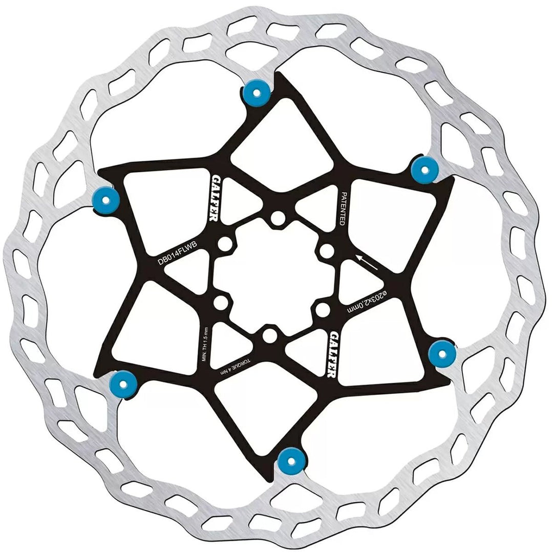 Disc Rotor Galfer Galfer Floating Wave Disc Brake Rotor - 203mm x 2.0mm 6-Bolt Blue Black