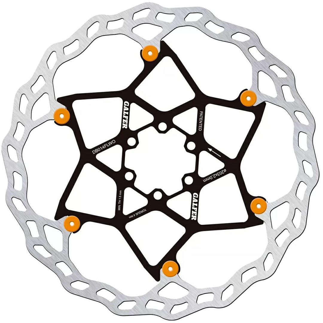 Disc Rotor Galfer Galfer Floating Wave Disc Brake Rotor - 203mm x 2.0mm 6-Bolt Orange Black