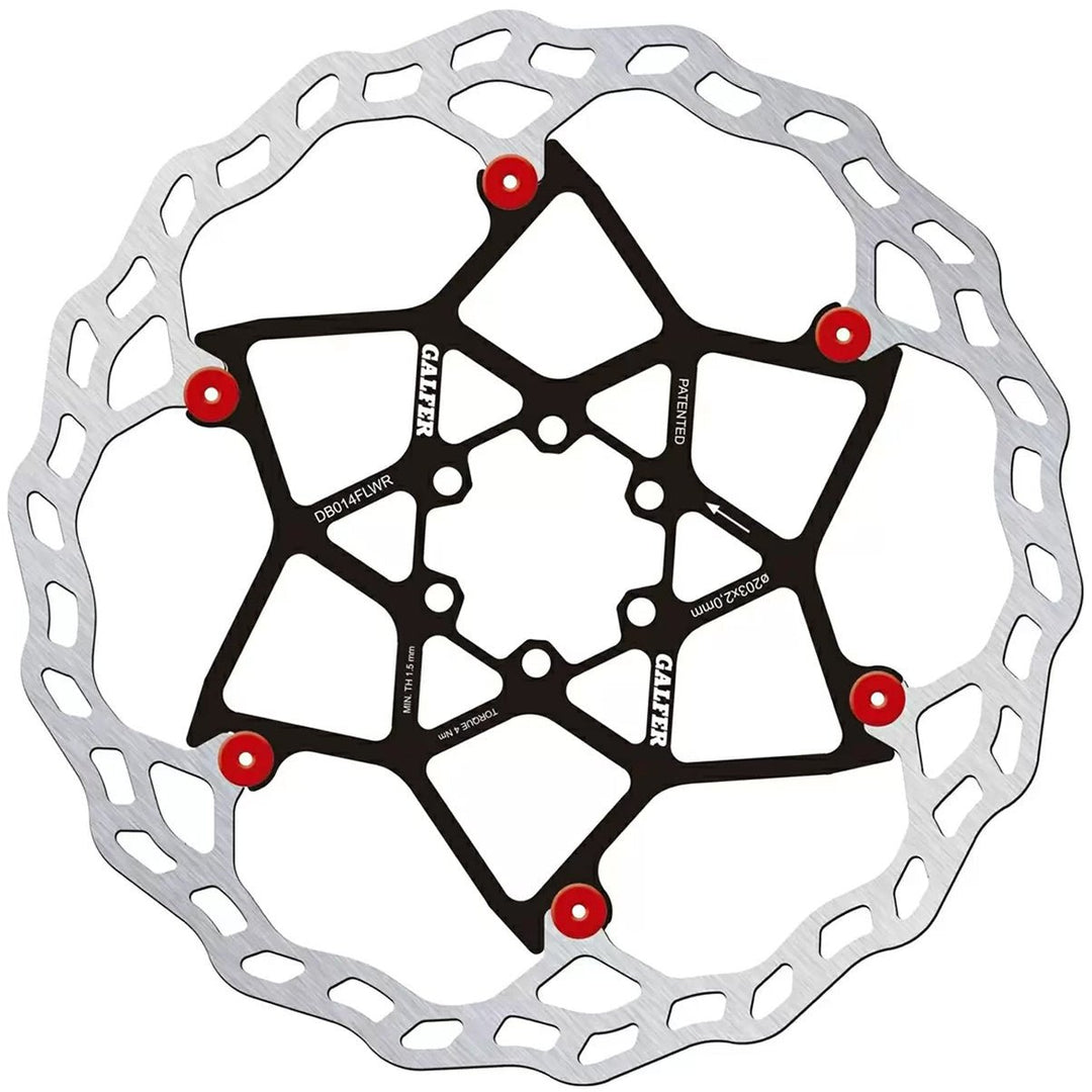 Disc Rotor Galfer Galfer Floating Wave Disc Brake Rotor - 203mm x 2.0mm 6-Bolt Red Black