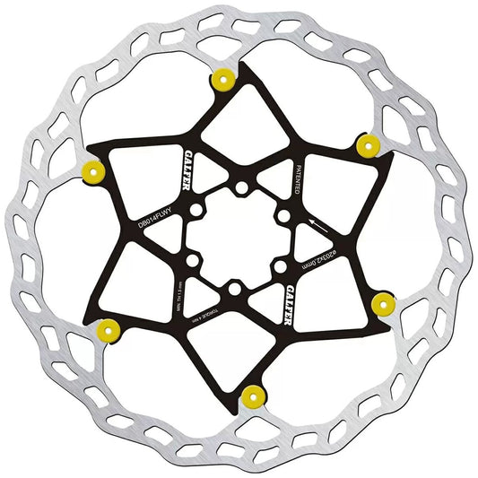 Disc Rotor Galfer Galfer Floating Wave Disc Brake Rotor - 203mm x 2.0mm 6-Bolt Yellow Black